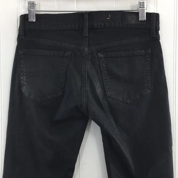 Polo Ralph Lauren The Tompkins Skinny Jeans Womens 25 Lace Up Black Coated Denim - Picture 5 of 14